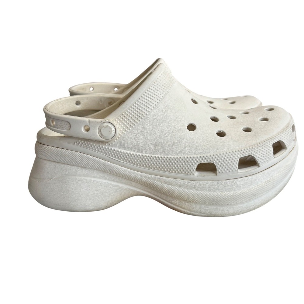 Crocs Bae Clog Womens Sz 9 Bone White Platform Chunky Sandal 207521